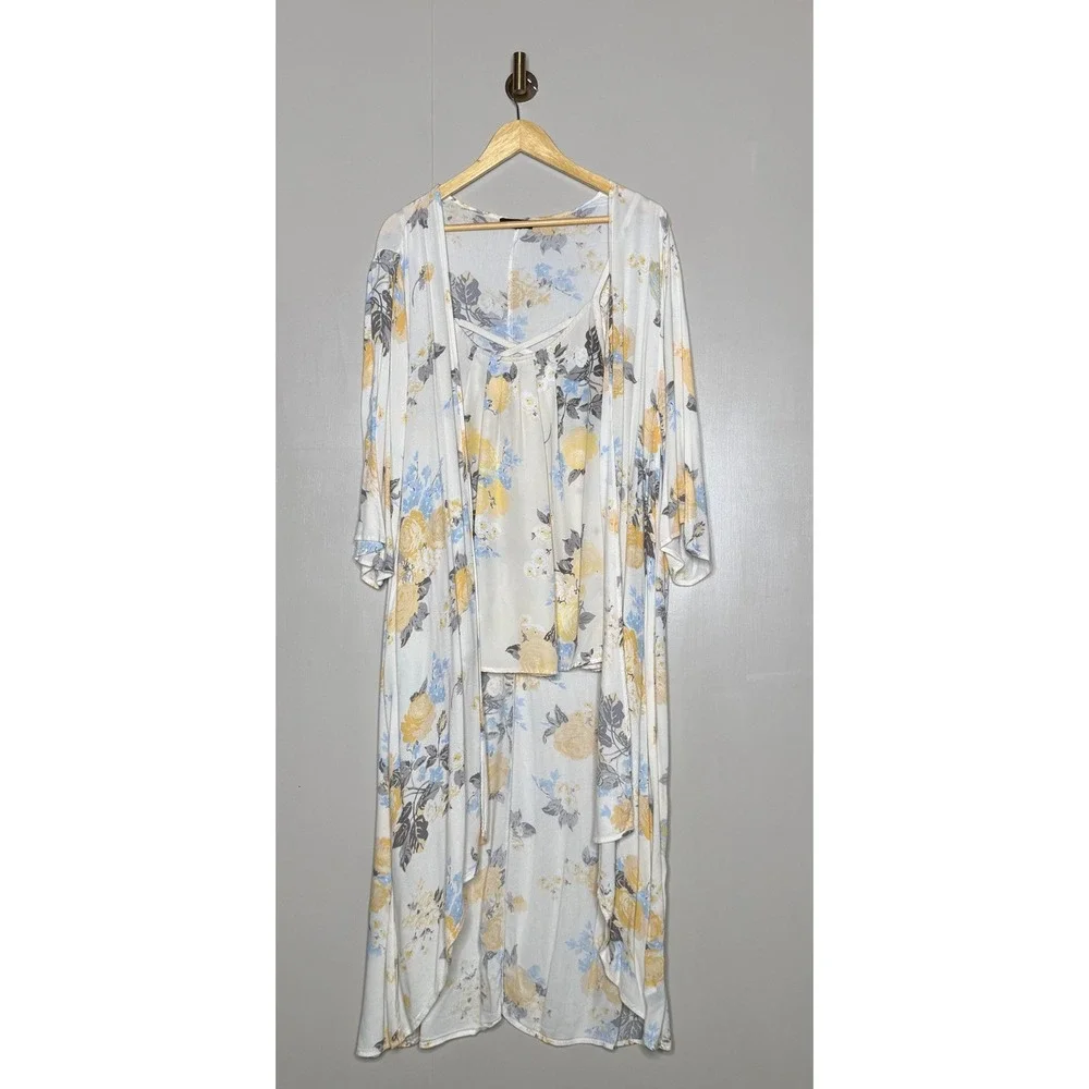 Torrid Floral Duster Kimono Cami Set Cottagecore Boho Lounge - Picture 2 of 12